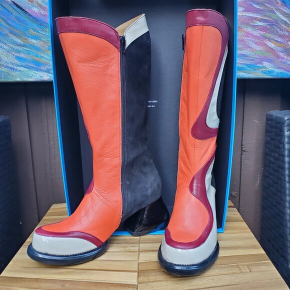 Fluevog F-Trip Warhol in Raspberry Multicolor MOD Chic 10 9.5 - Picture 2 of 6